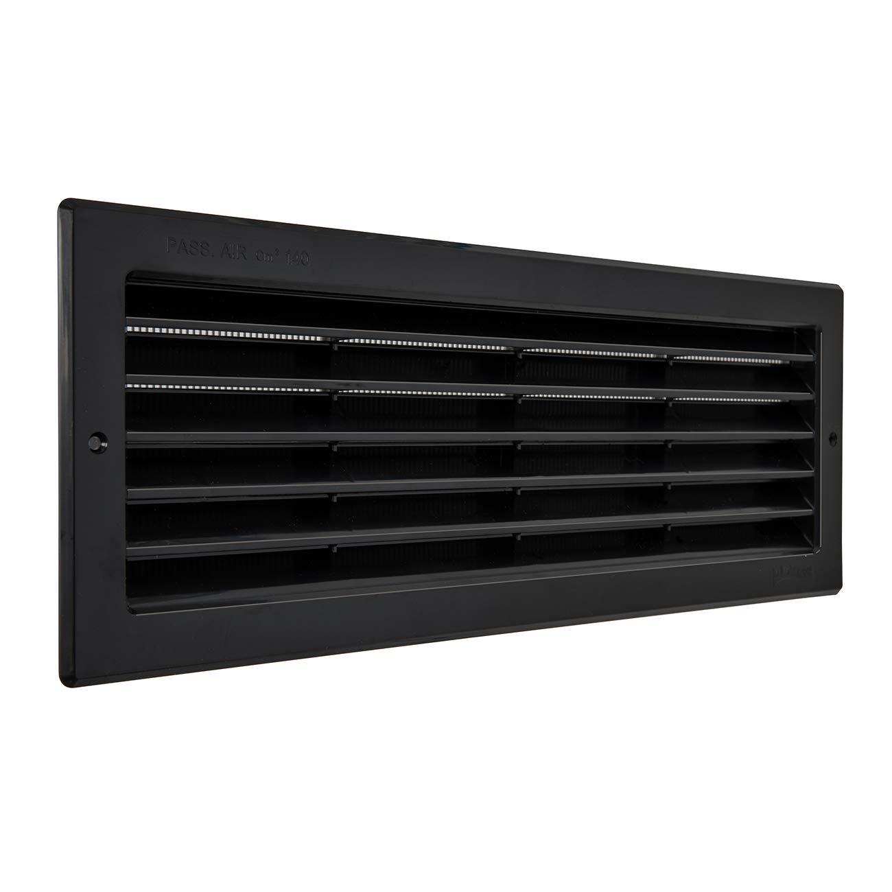 La Ventilazione PR3713N Rectangular Black Plastic Recessed Grid with Insect Netting. Dimensions 370 x 130 mm, Black