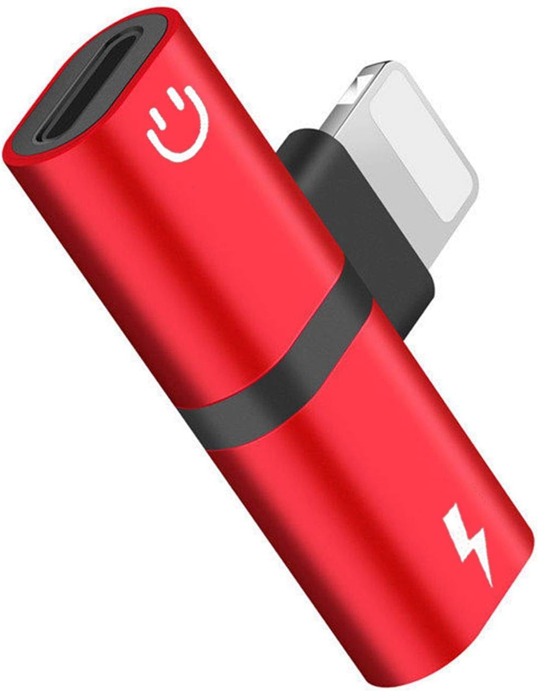 Hamdol Headphone Adapter for X/XS/XR MAX/8/8Plus/7/7Plus Earphone Adapter Dispenser Headphone Connector Converter 2 in 1 Aux Audio Accessories Charge and Music, Quick Charge Fast Car Adapter, Red