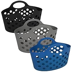Basket with Handles 3 count Plastic Oval Carry