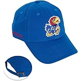 Desert Cactus University of Kansas Baseball Hat Jayhawks KU Brimmed Embroidered Hats Cap Adjustable Cloth Strap Adult (Style E1) Blue