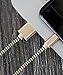 iPhone Charger,3Pack 5ft/1.5M Nylon Braided Lightning Cable For iPhone /6s/6s plus/ 7/7 plus /SE/5s/5/iPad/iPod and more IOS Devices-Gold