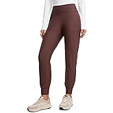 CRZ YOGA Womens Fleece Lined Workout Joggers with Pockets 27.5" - Hiking Running Outdoor Pants Water Resistant Winter Warm