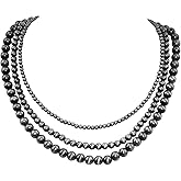 Navajo Pearl Necklace for Women Western Jewelry Handmade Boho Necklaces Pearls Bead Layered Necklaces for Women