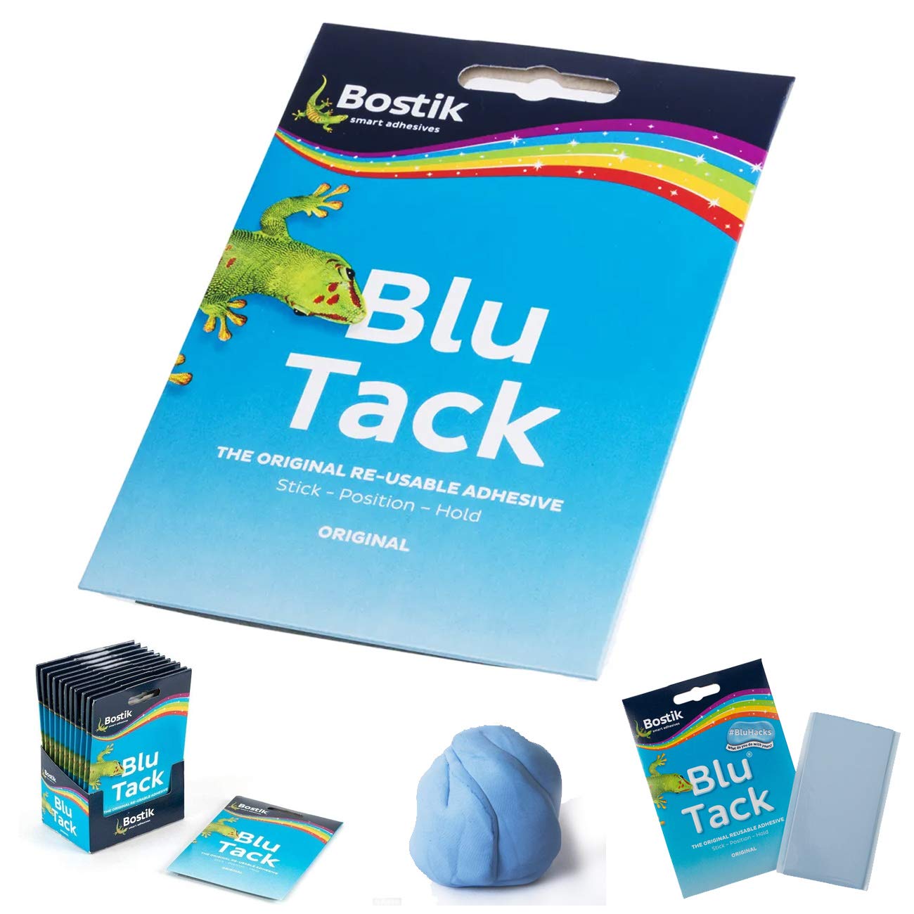 Bostik Blu Tack Original Reusable Adhesive for Craft Stick Position Hold No Mess or Marks