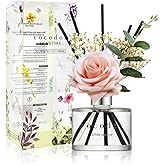 COCODOR Rose Flower Reed Diffuser/White Jasmine/6.7oz/1Pack / Home Fragrance Scent Essential Oil Stick Diffuser for Bedroom B