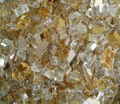 Gold Reflective 1 4 Crystal Fireglass Fireplace Fire Pit Glass