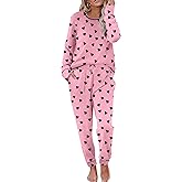 Ekouaer Pajamas Women's Long Sleeve Pj Set Soft 2 Piece Loungewear Sleepwear with Jogger Pants XS-3XL