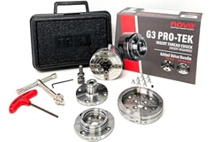 Nova Pro-Tek 48296 G3 Wood Lathe Chuck Kit with 3 jaw sets (2" Standard, 4" Bowl Jaws, and 1" Pin Jaws) insert version, with 