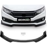 SCITOO 3PCS Black PP Front Bumper Body Kit Spoiler Chin Spoiler | Front Bumper Lip Fit for 2016-2020 for Honda Civic