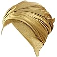 Qhome Luxury Pleated Velvet Turban Hijab Head Wrap Extra Long Tube Indian Headwrap Scarf Tie