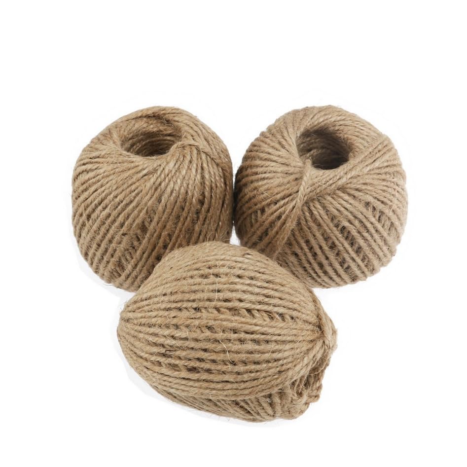 Natural String For (40 METER X 3) Crafts Bakers Horticultural Jute Twine Craft Cord For Crafting Binding Wrapping Packing Floristry Reel Christmas Floral Gardening Gifts Baler