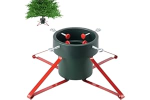 B-COOL Christmas Trees Stand Holder: Adjustable Up to 6ft Sleek Tree Foot Real Tree Stands for Restaurant Garden Centers Indoor Outdoor Artificial Trees Church Decorations Green Red M