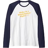 Blockbuster Make it a Blockbuster Night Vintage Video Rental Raglan Baseball Tee