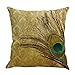 Qinqingo Colorful Peacock Feather Throw Pillow Case Cushion Cover Home Sofa Decor Toss Pillow Pillowcases (Set of 4)