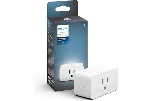 Philips Hue Smart Plug, White - 1 Pack - Turns Any Light Into a Smart Light - Control with Hue App - Compatible with Alexa, G
