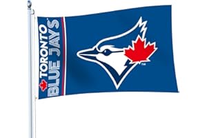 FEAYS Blue Jays Fan Flag (3x5 feet, vibrant colors, polyester) HD print quality brass grommet banner suitable for store flags