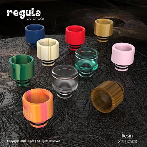 Regula Resin Drip Tip 510 Fitment Mouthpiece by Dripor (Green Mesh)