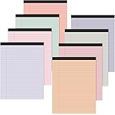 Fuutreo 8 Pcs 8.5'' x 11'' Colored Legal Pad Writing Pads Wide Ruled 50 Sheets Per Notepad Perforated Writing Notepad Office Supplies for School College Office Business (Mixed Colors)