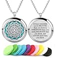 Aromatherapy Essential Oil Diffuser Necklace Stainless Steel lnspirational Locket Pendant(Flower)