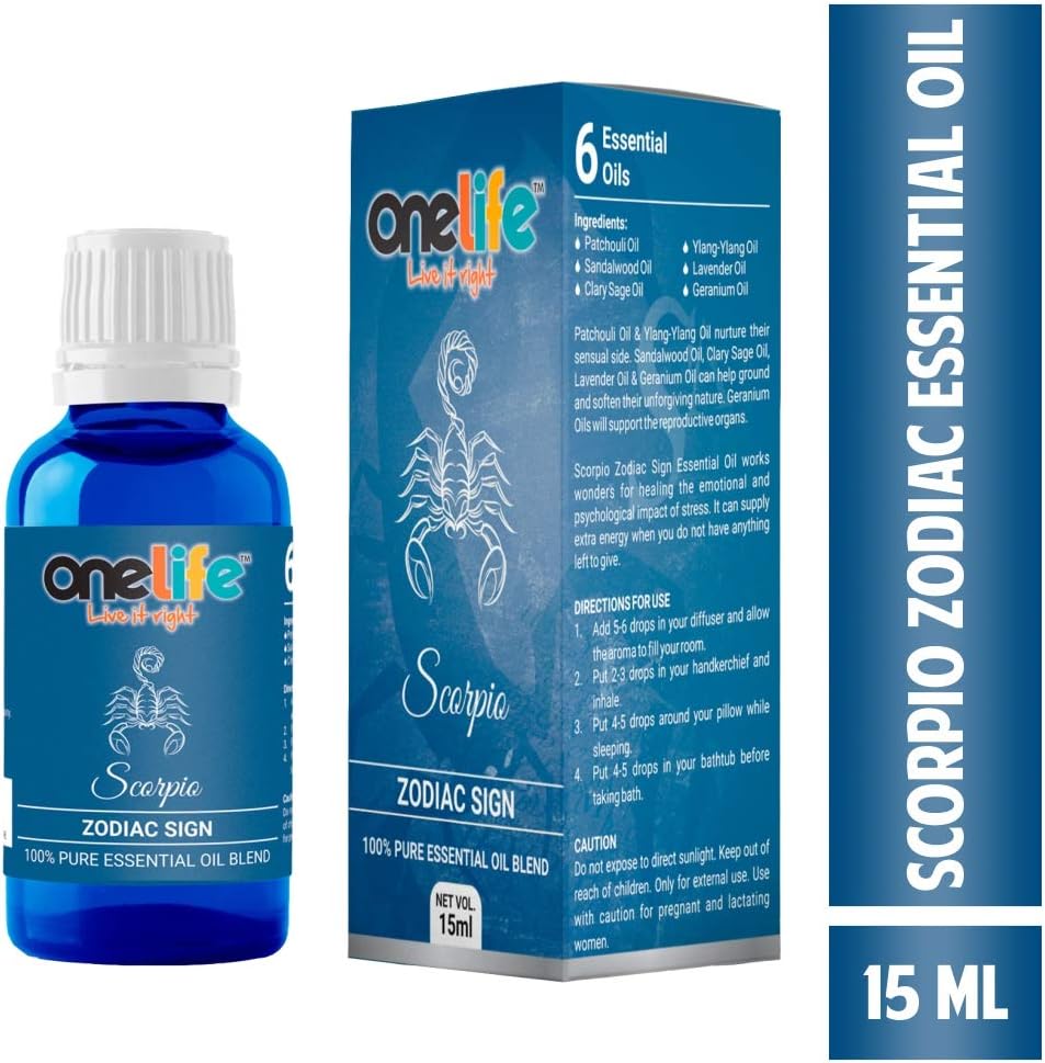 Onelife Scorpio Zodiac Sign Astro Oil 100% Pure Essential Oil for Aromatherapy, Massage & Aroma Diffusers - 15ML