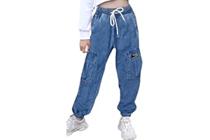 SANGTREE Girls & Womens Drawstring Cargo Jogger Pants,3 Years - Women 3XL