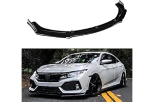 WheelX 3Pcs Front Bumper Lip Compatible with 2016-2020 Honda Civic, JDM Air Dam Lower Chin Splitter 4 Door Sedan Hatchback Protection Body Kit 2016 2017 2018 2019 2020 (Glossy Black)