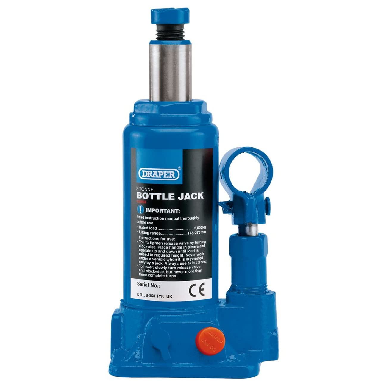 Draper 13064 2 Tonne Hydraulic Bottle Jack