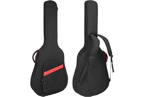 MUSCAB Acoustic guitar case, 39 40 41 Inch Guitar Bag 0.46 Inch Thick Padded Gig Bag with Neck Strap, Acoustic Guitar Backpack Case with Reinforced Handles and Pockets