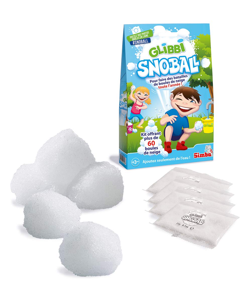 Simba Glibbi Snowball 105953183002 Outdoor Game Snow Balls, 4 bags of 20 g each