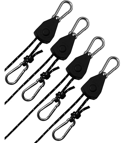 Uxcell 2-Pack 1/8" Rope Hanger With Ratchet Pulley – 8.2ft Nylon Rope, 150LBS Capacity – Perfect For Hanging Plants & Grow Lights