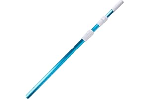 BlueStars Heavy Duty 12ft Aluminum Telescopic Swimming Pool Pole - Adjustable 3-Piece Expandable Step-Up - 1-1/4" Diameter Co