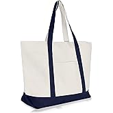 22" Heavy Duty Cotton Canvas Tote Bag (Zippered)