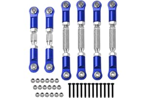 RCJTCQX 6PCS Aluminum Adjustable RC Tie Rods Linkage Turnbuckles Toe Links Set for 1/10 Arrma Granite 4X4 550,Senton 4X4 550,Vorteks 4X2 550 Upgrade Parts,Replacement of #AR330446（Navy Blue）