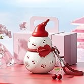 JZSMY Gourd Water Bottle with Straw, 450ml Portable Water Bottle with Strap, Stylish Look Cute Sports Water Bottle, 316 Stainless Steel for Hot & Cold Drinks for Office Outdoor Travel (Red)