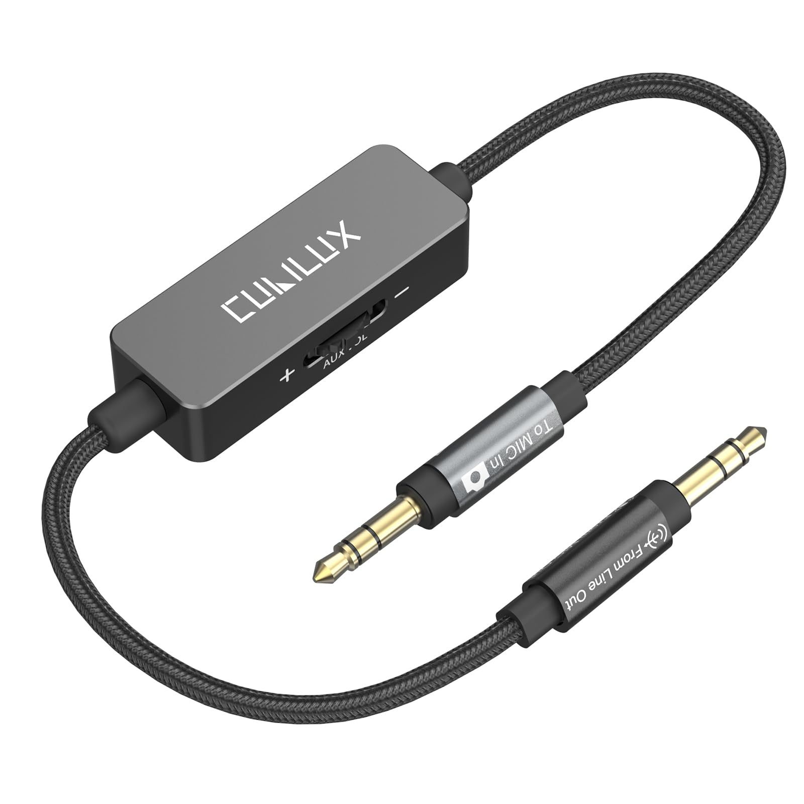 Cubilux 3.5mm Line Level to Microphone Level Attenuator Cable, 1/8-Inch TRS Line Out to MIC in Attenuation Cord Compatible with DSLR Camera Camcorder Recorder, 1 Feet