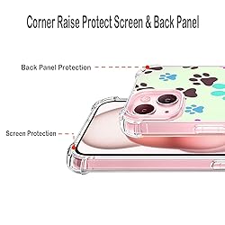 Ecute Dog Paw Case for iPhone 15 with Stand,Drop