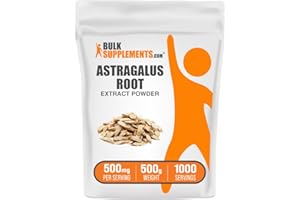 BulkSupplements.com Astragalus Extract Powder - Astragalus Root Powder, Herbal Supplement - Vegan & Gluten Free, 500mg per Serving, 500g (1.1 lbs) (Pack of 1)