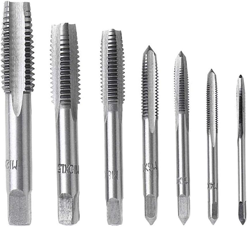 OSOF 7Pcs Metric Screw Thread Tap Bearing Steel Plug Tap Tapping Thread