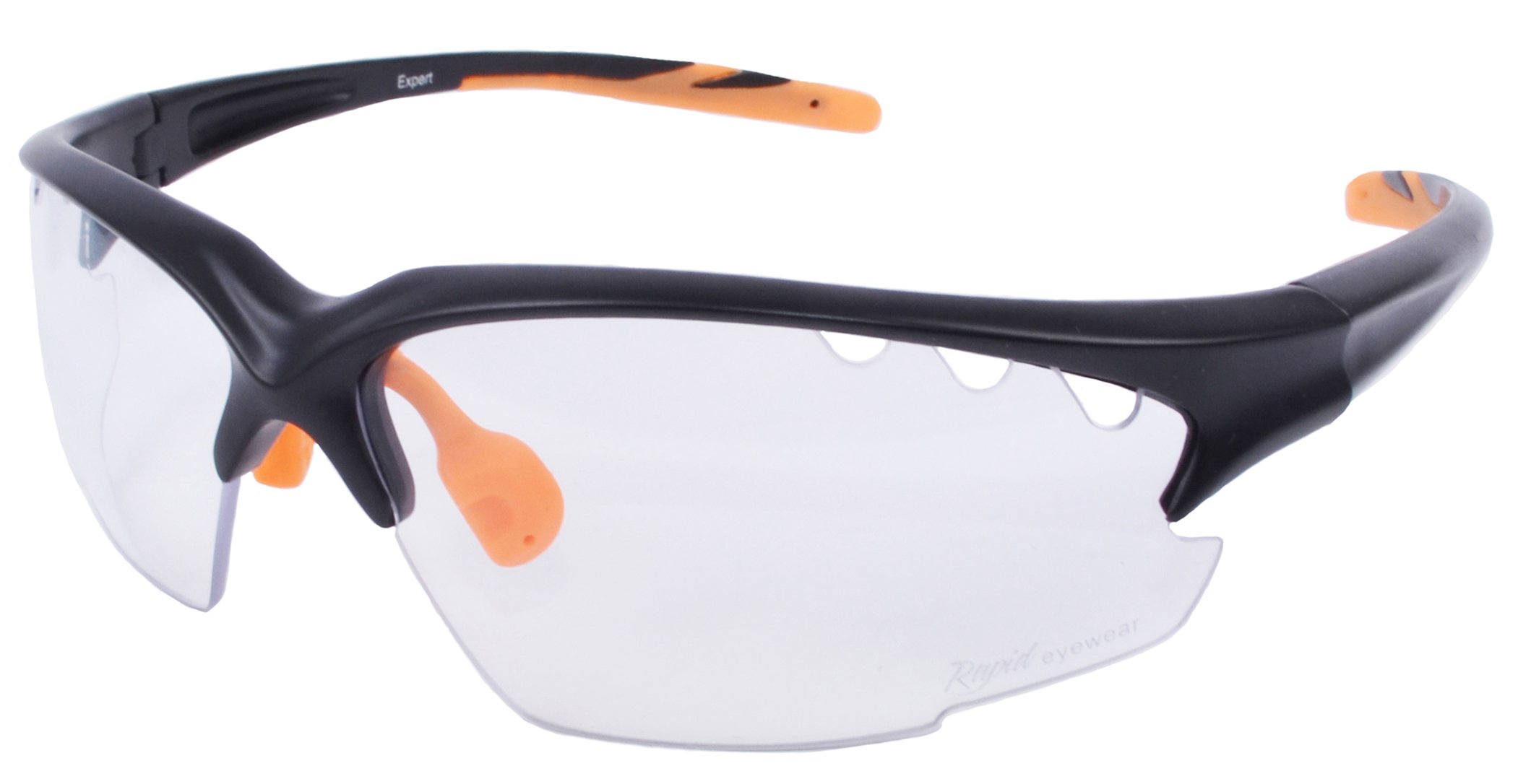Rapid Eyewear 'Expert Clear' Cycling and Sports Glasses for Men & Women. UV 400 Sunglasses. Impact Resistant Transparent Lenses. Also for Squash, Cricket, Running & Shooting