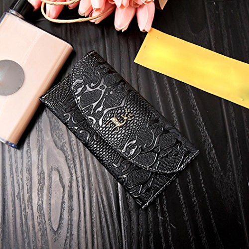 Teresamoon Womens Wallet Checkbook Cover Wallets Card Holders (Black) - Thumbnail 5