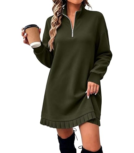 knee length sweatshirt dress Amazon Essentials Women's Relaxed Fit Long-Sleeve with Ribbed Details, Crewneck Fleece Above-The-Knee, Black, X-Small : Clothing, Shoes & Jewelry YGroup_14651246149997