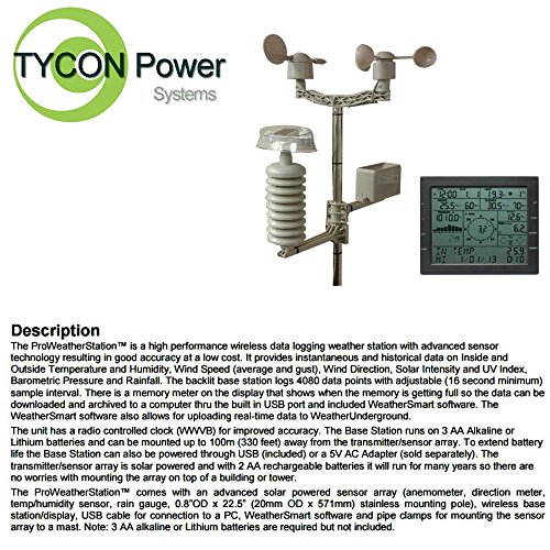 Buy Tycon Systems TP2700WC Data Logging Wind & Weather Station - USB ...