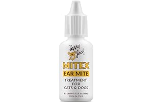 Happy Jack Mitex Ear Mite Treatment for Dogs & Cats (0.5 oz), Itch Relief from Constant Itching & Ear Irritation