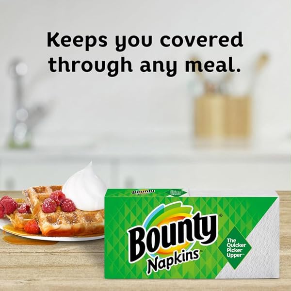BOUNTY QUILTED TABLE NAPKIN, 12″ X 12″, WHITE