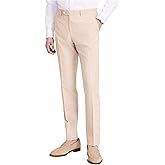 Tommy Hilfiger Mens Modern fit Dress Pants 42/30 Beige Solid Linen