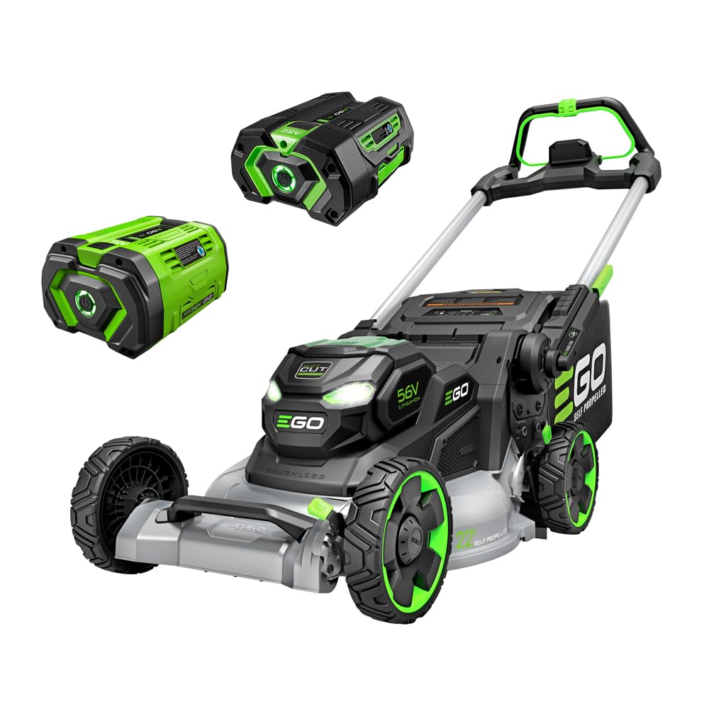 EGO Power+ LM2206SP 56-Volt 22-Inch Aluminum Deck Select Cut Self-Propelled Cordless Lawn Mower with 10.0Ah Battery, 700W Turbo Charger Included Plus Extra BA2800T 5.0Ah Battery Image