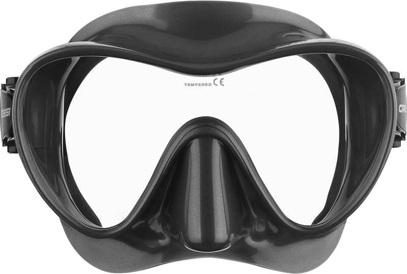 Cressi F1 Frameless Diving Mask Anti-Fog Tempered Glass Silver Black One Size