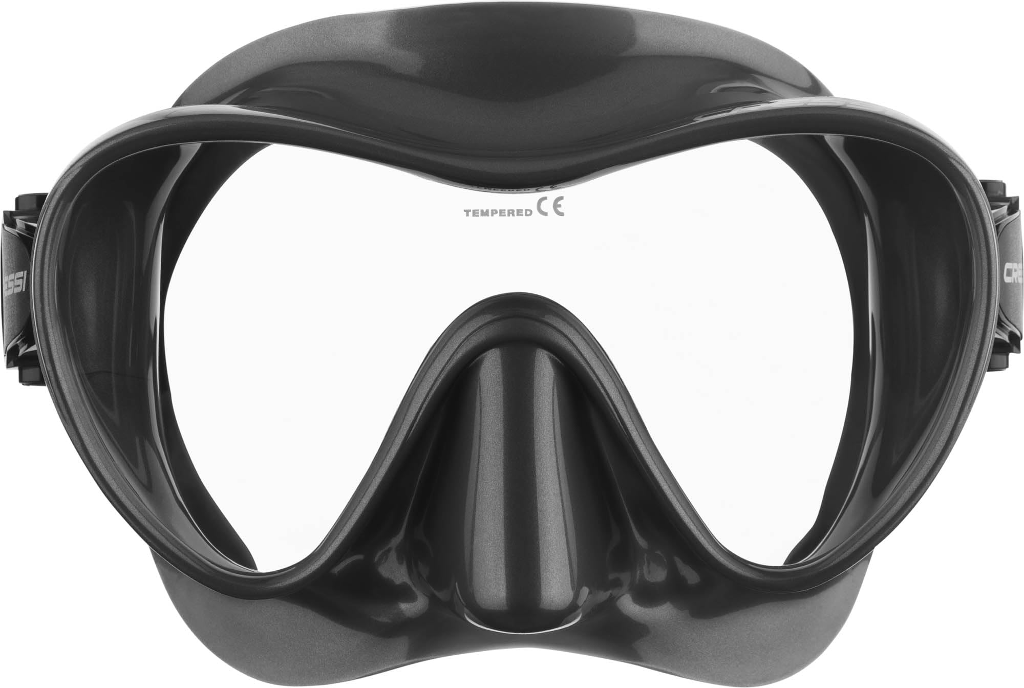 Cressi F1 Frameless Diving Mask - Anti-Fog Tempered Lens - Snorkel Mask For Adults & Scuba Diving - Micrometric Buckles Fit - Silver, Black - One Size