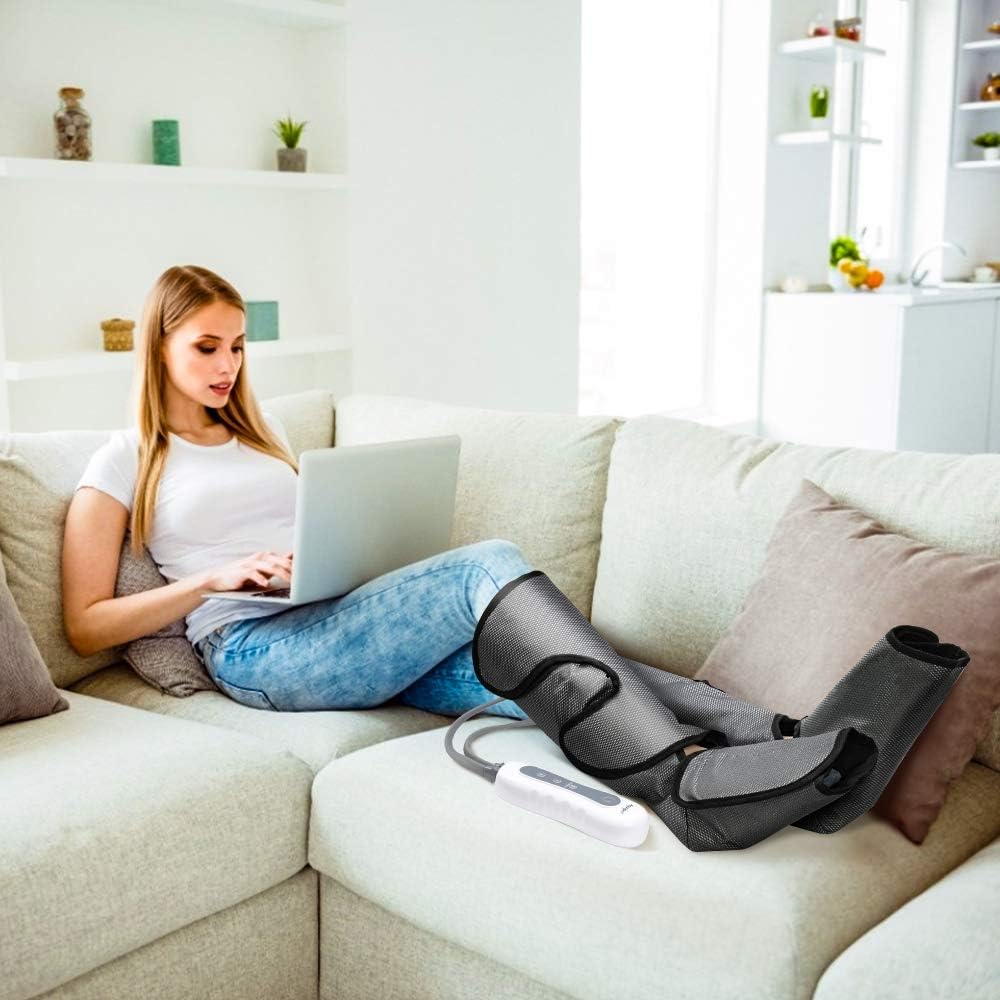 Foot and Leg Massager for Circulation and Relaxation, Rechargable Leg Massagers for Foot Calf and Leg with Hand-held Controller 4 Modes 3 Intensities, Best Gifts for Men/Women/Mother/Father/Family: Health & Personal Care