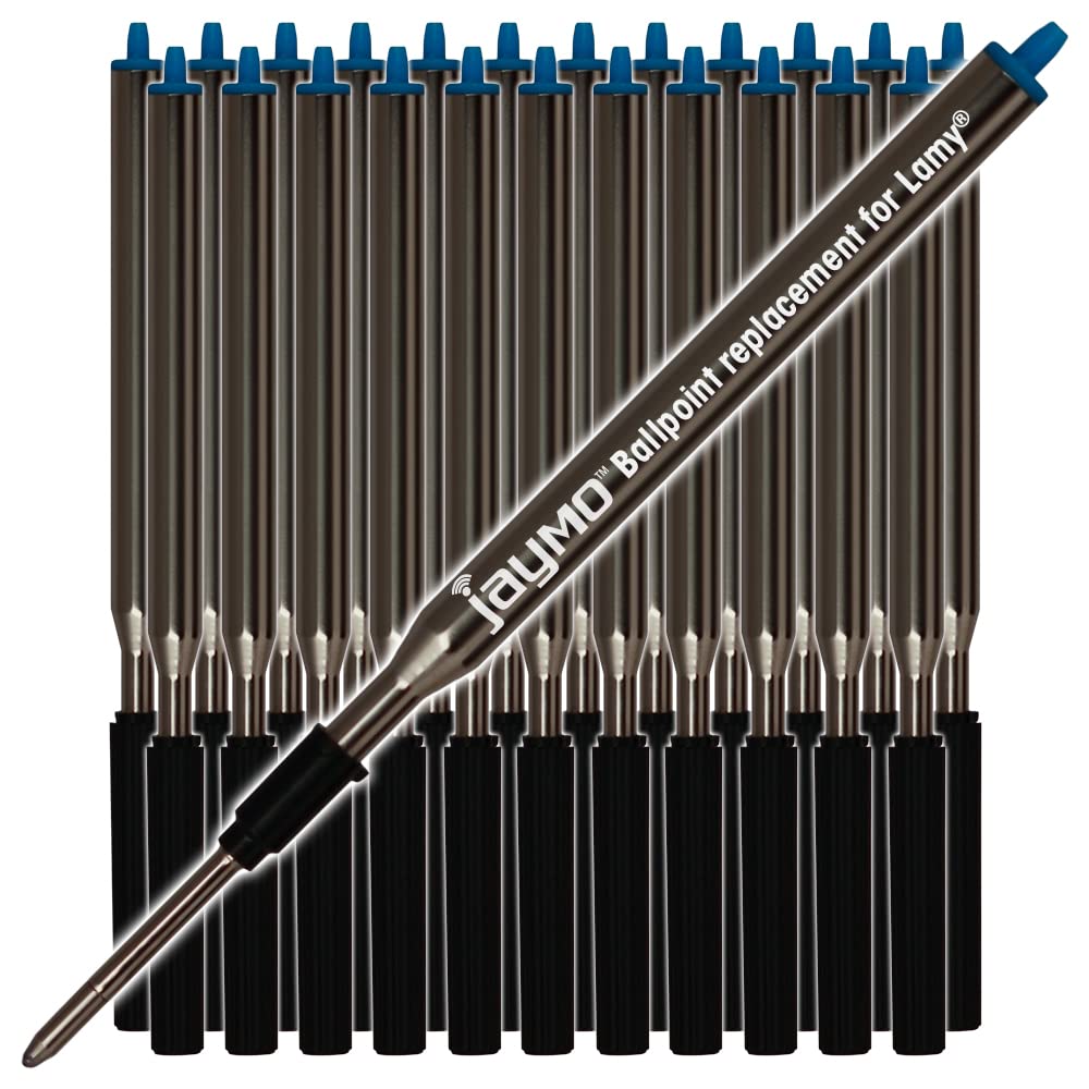 Jaymo Replacement for Lamy M16 1200152 - Measures 4.17 in / 106 mm Long - Ballpoint Pen Refill - 24 Blue